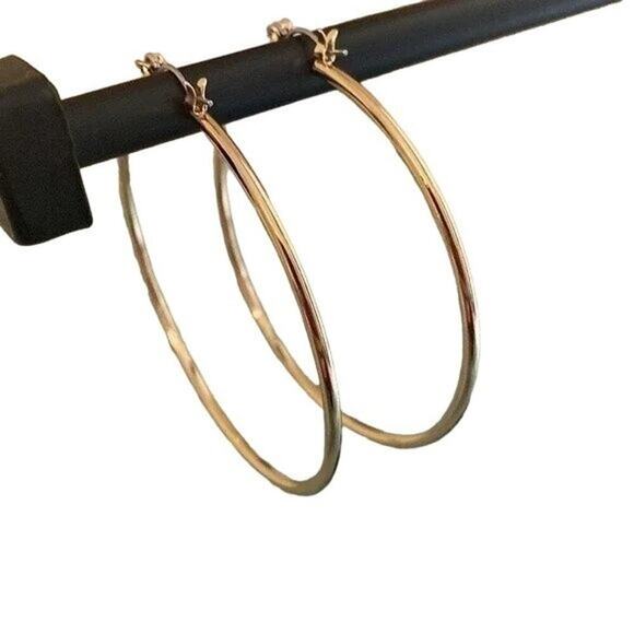 Boho Large Oversized Thin Gold Big Hoop Circle Fashion Earrings 60mm Gold A0136 - Picture 4 of 12